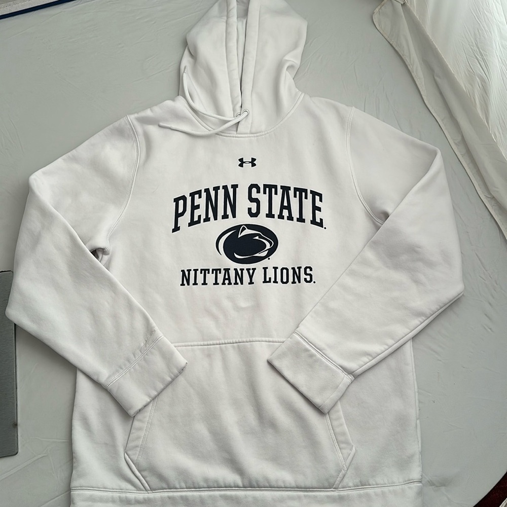 Under Armour Penn State University white navy blue loose fit pocket hoodie